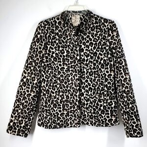 Tulle Leopard Print Black White Jacket M NWOT